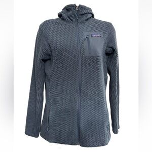 Womens PATAGONIA Gray R1 Air Full Zip Hoody Fleece Sweater Jacket Medium